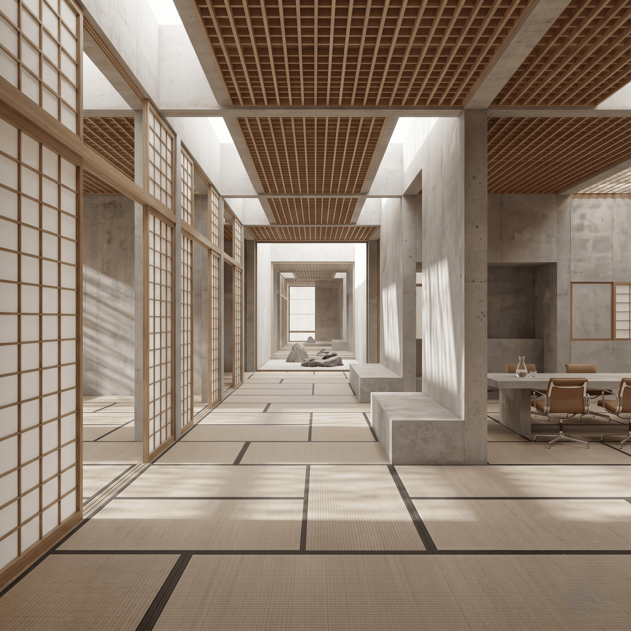 a japanese style interior of a home 