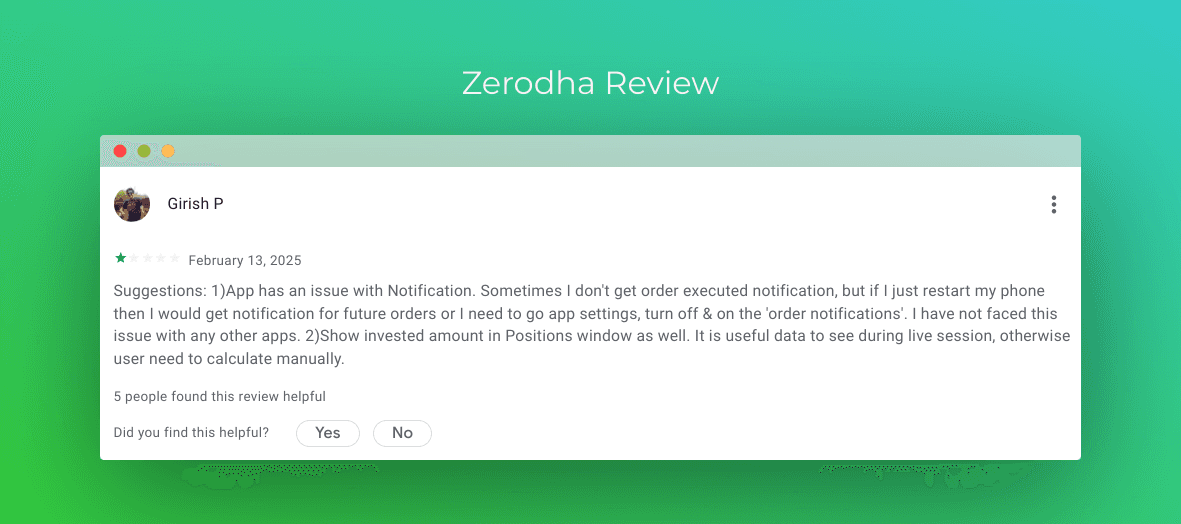 Zerodha 1 Star Review 