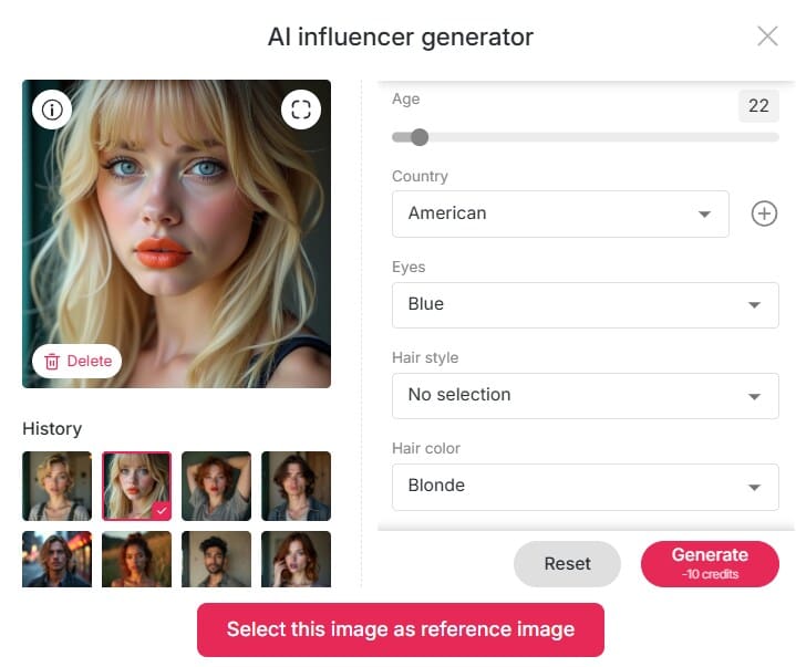AI blonde girl generator
