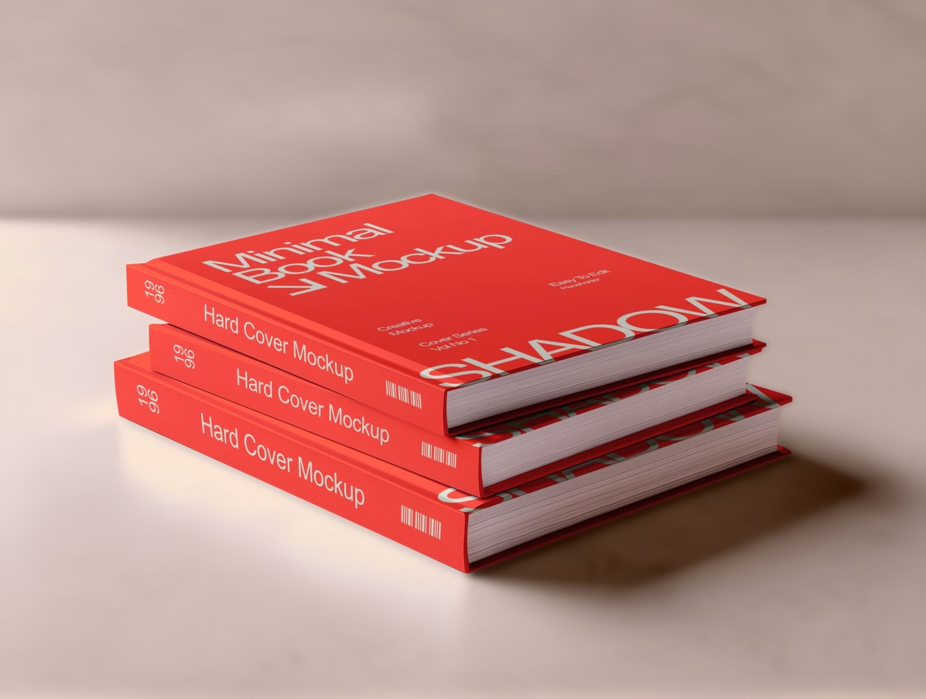 Stack of three red books