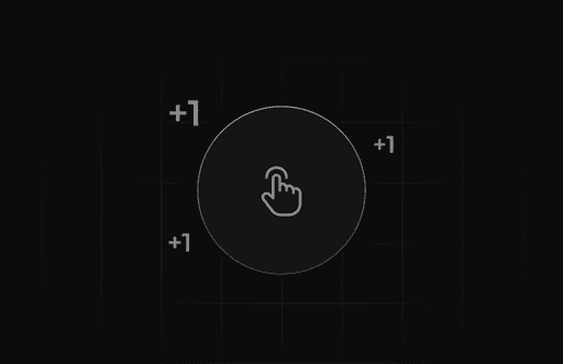 Tap to Earn feature illustrated with a central tappable element surrounded by floating point icons, indicating reward collection.