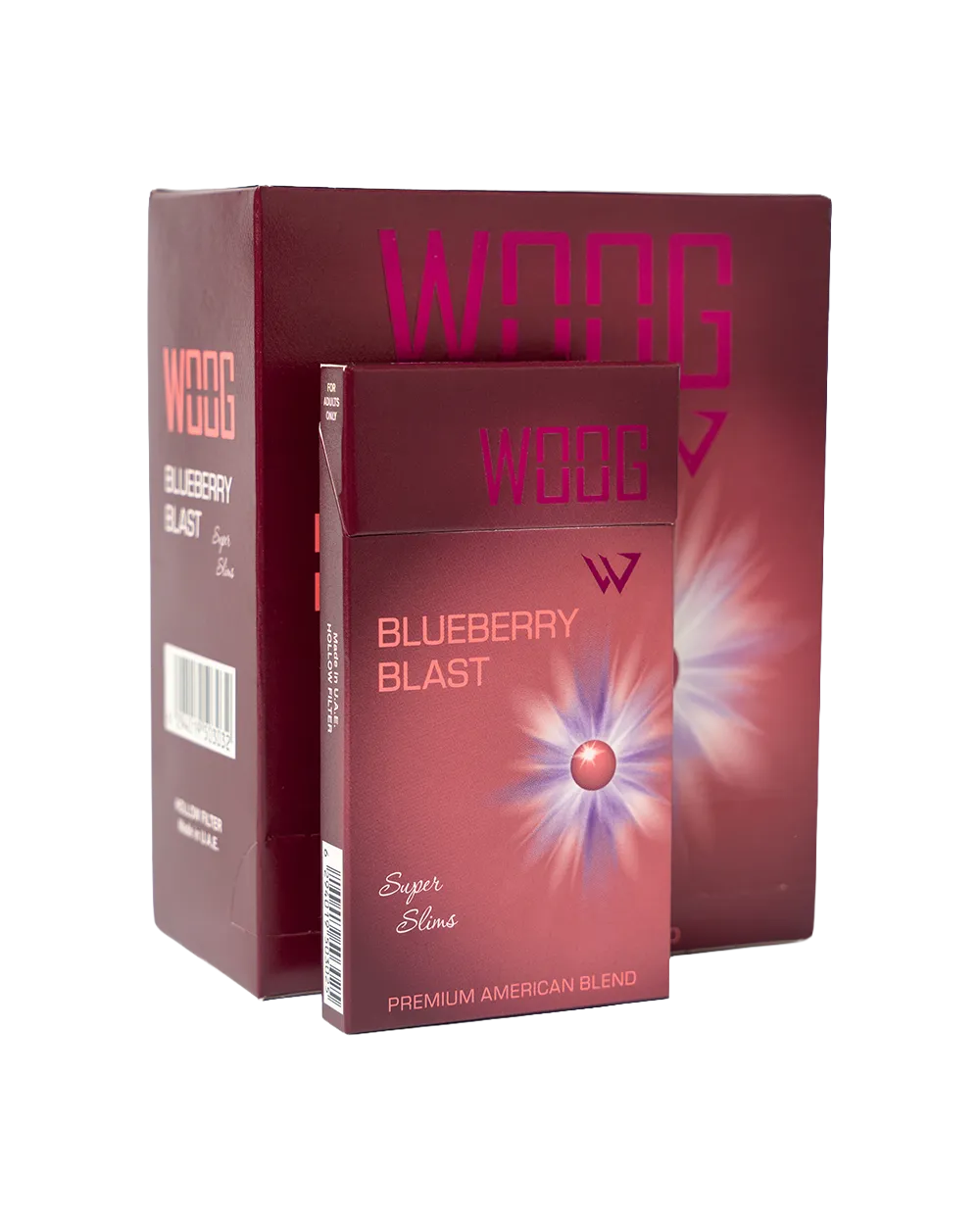 Woog blueberry blast cigarette pack.