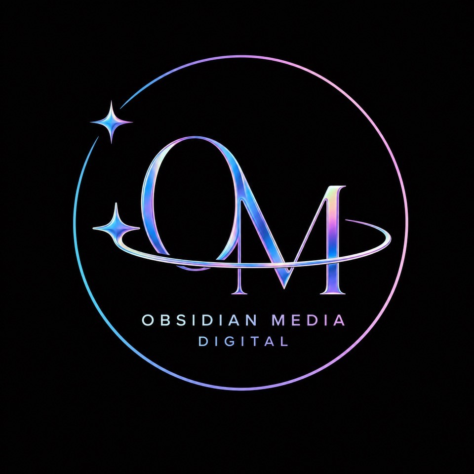 Obsidian Media Digital iridescent logo
