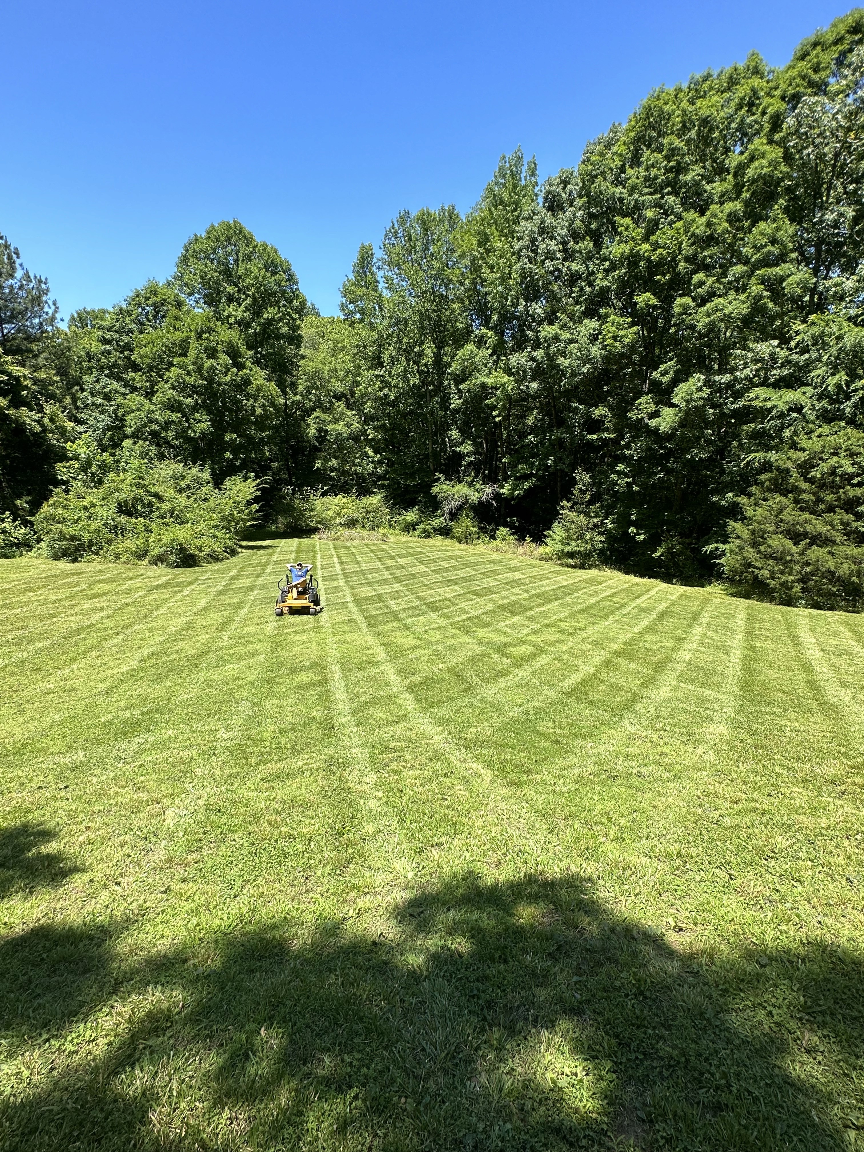 a man in a yellow shirt is working on a roof