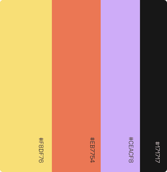 Branding-Farbpalette von crafted mit vier Farben und Hex-Codes