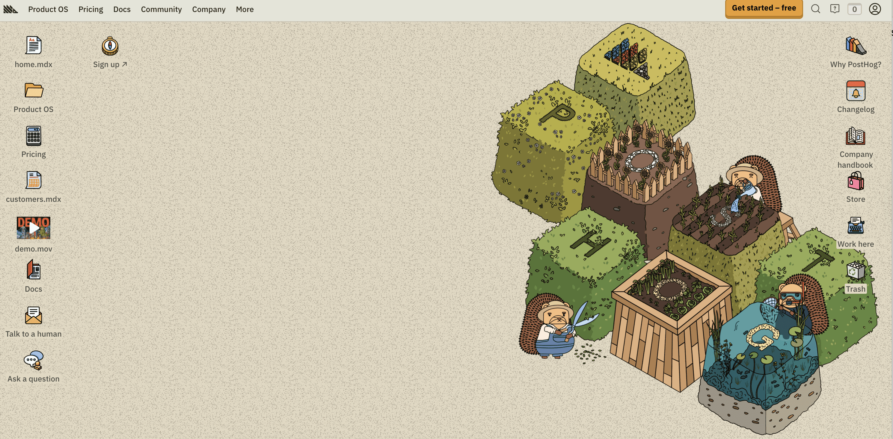 The PostHog website.