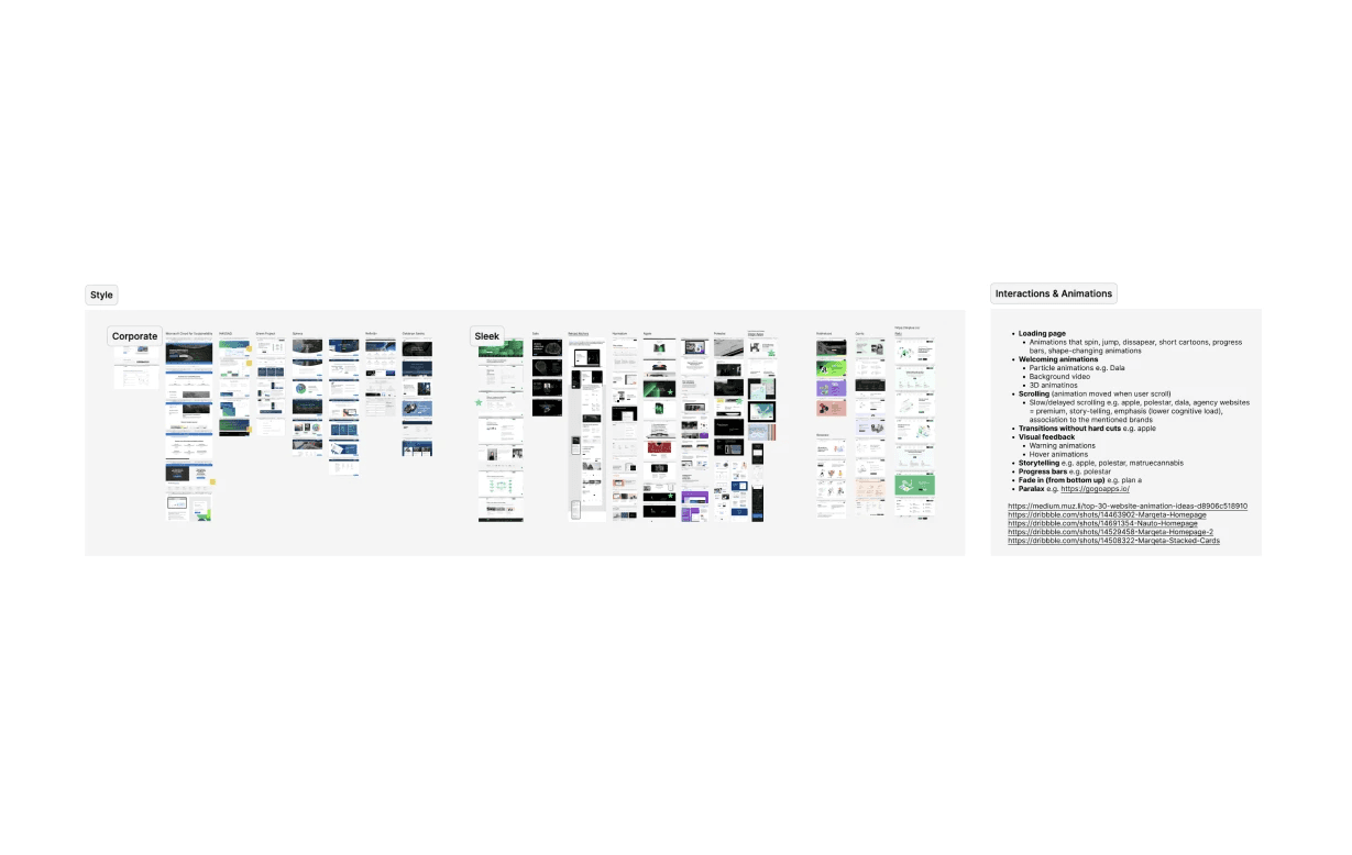 Landing page presenting dashboard of a product