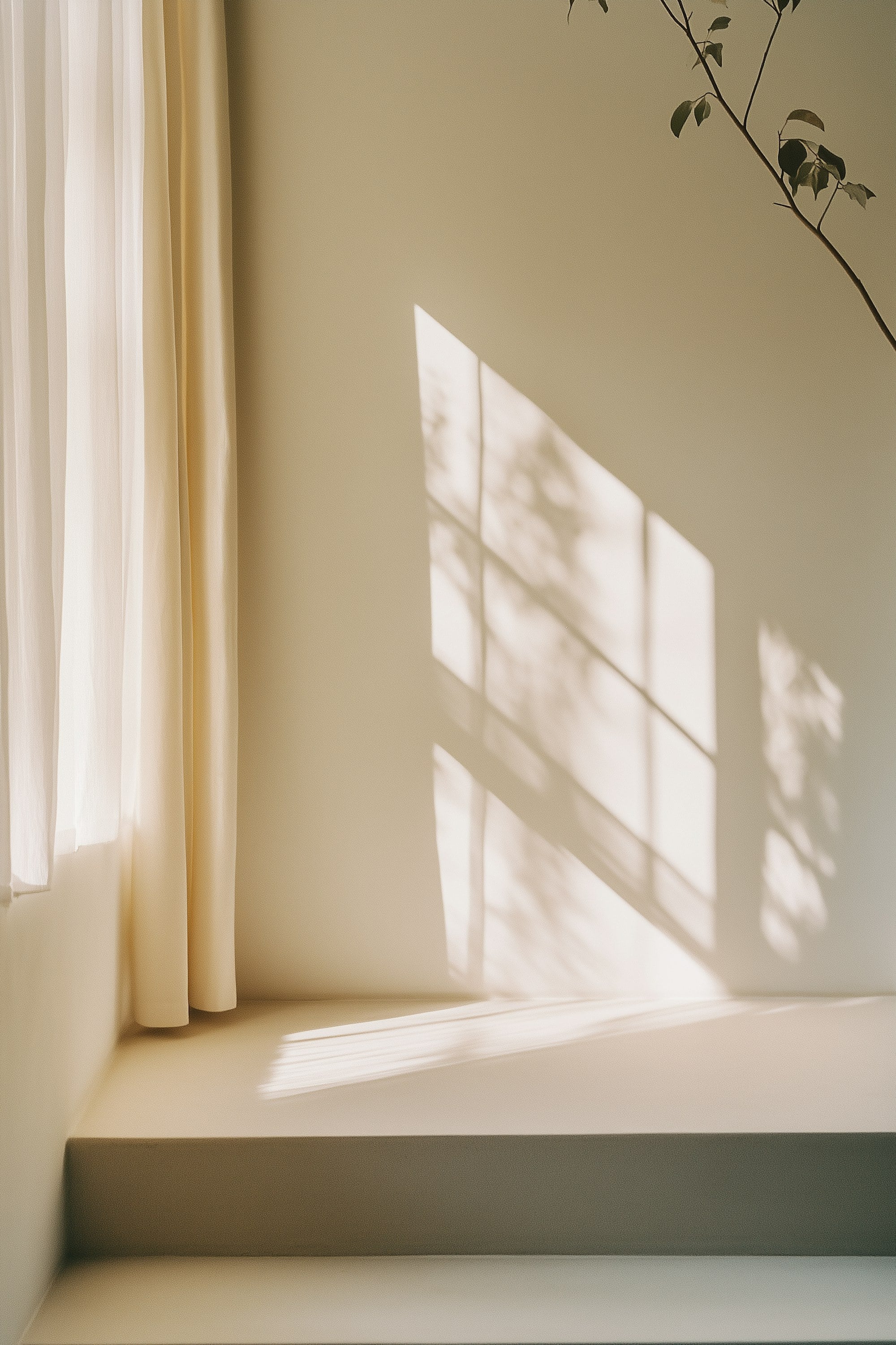Living room, lime plaster in one pale tone