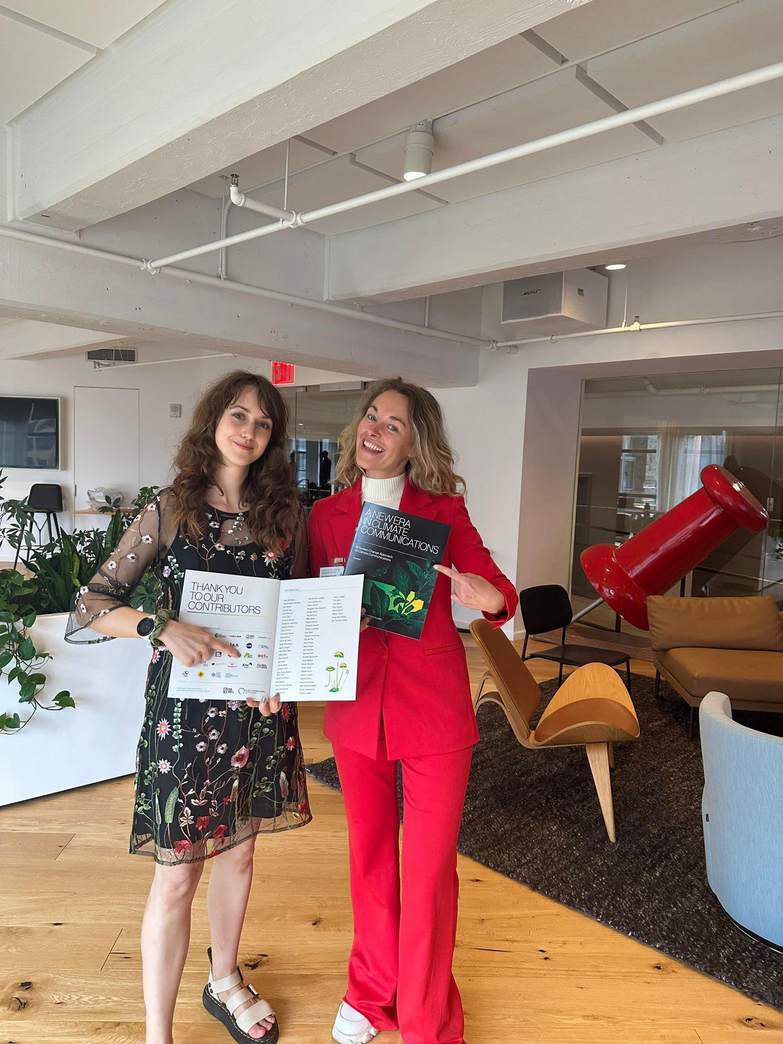 Report lead Jessica Kleczka and Zoe Red of Creatives for Climate at the launch of a New Era in Climate Communications