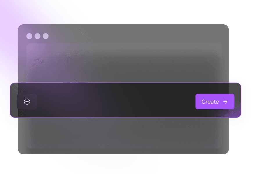 Dashboard interface with an input field in the foreground.