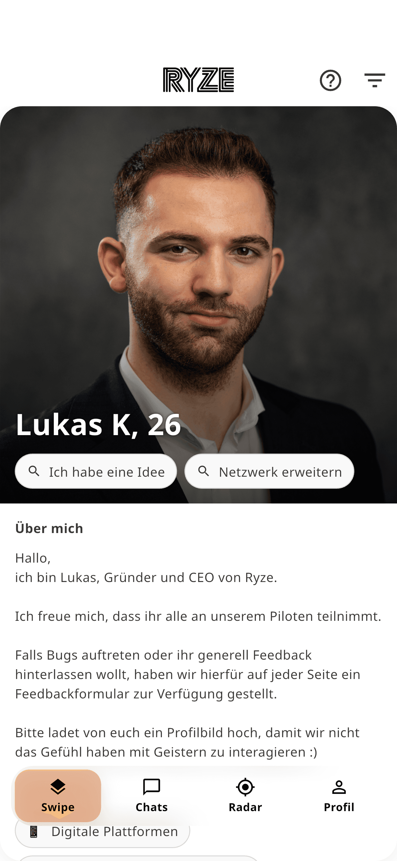 Co-Founder Matching Ryze