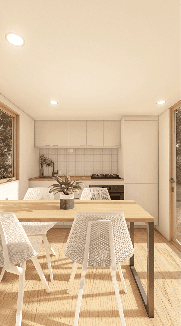 Luna 9.5m/32ft Tiny House Dining Room