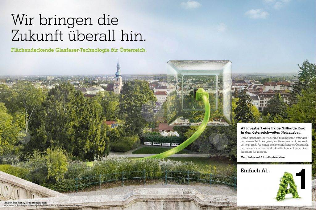 A1 Printkampagne für Glasfaserausbau
