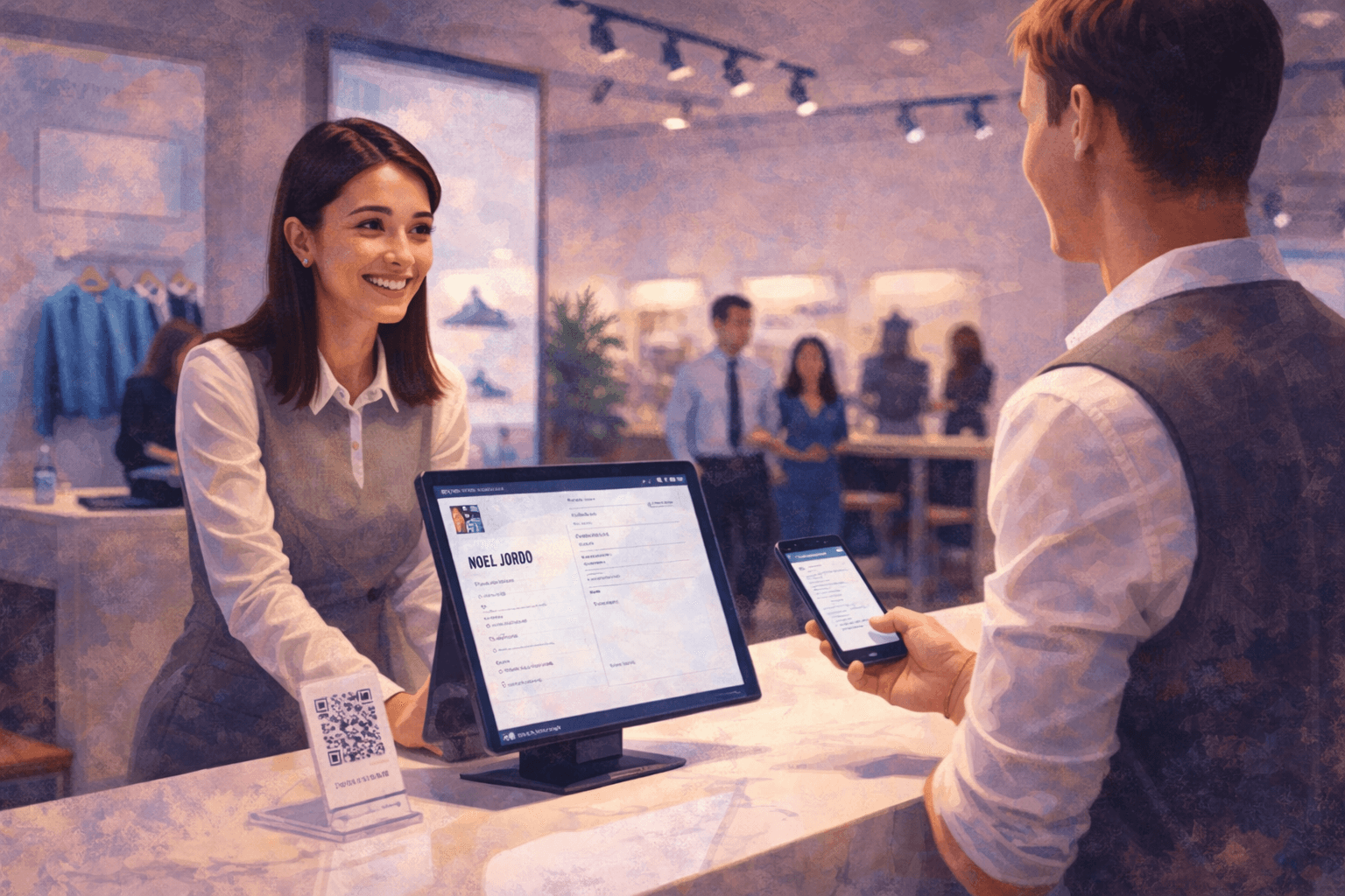 Client buying something