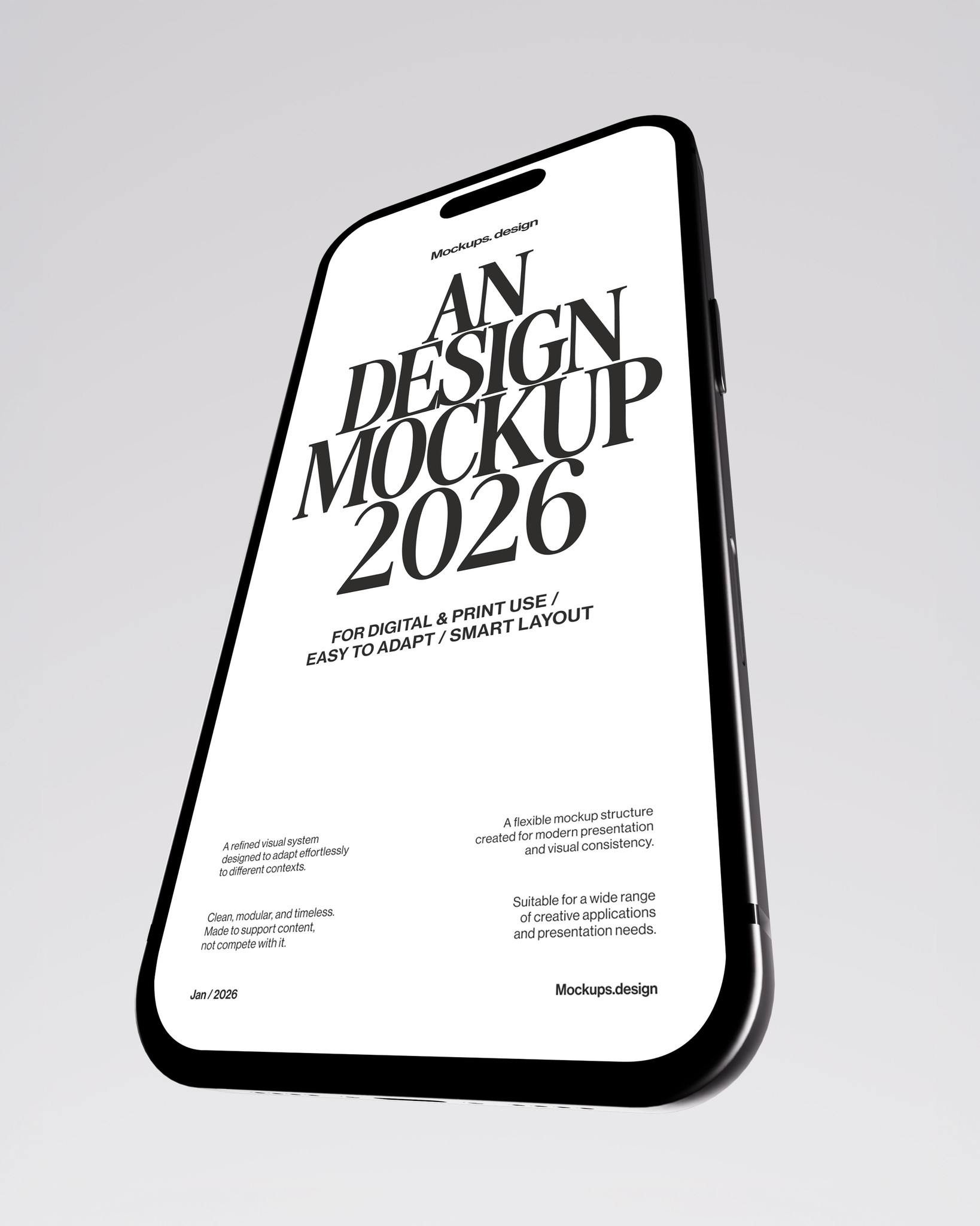 iPhone mockup on minimal clean background, realistic display