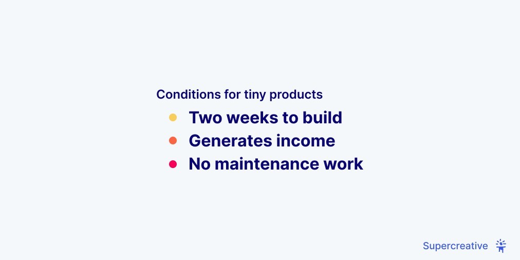 Conditions for tiny products