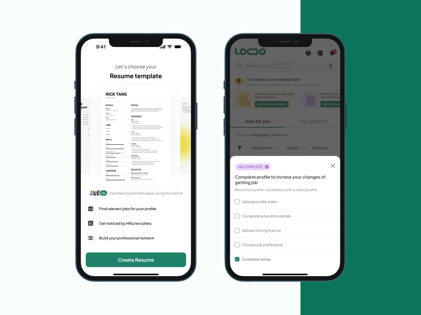 Onboarding screen mobile
