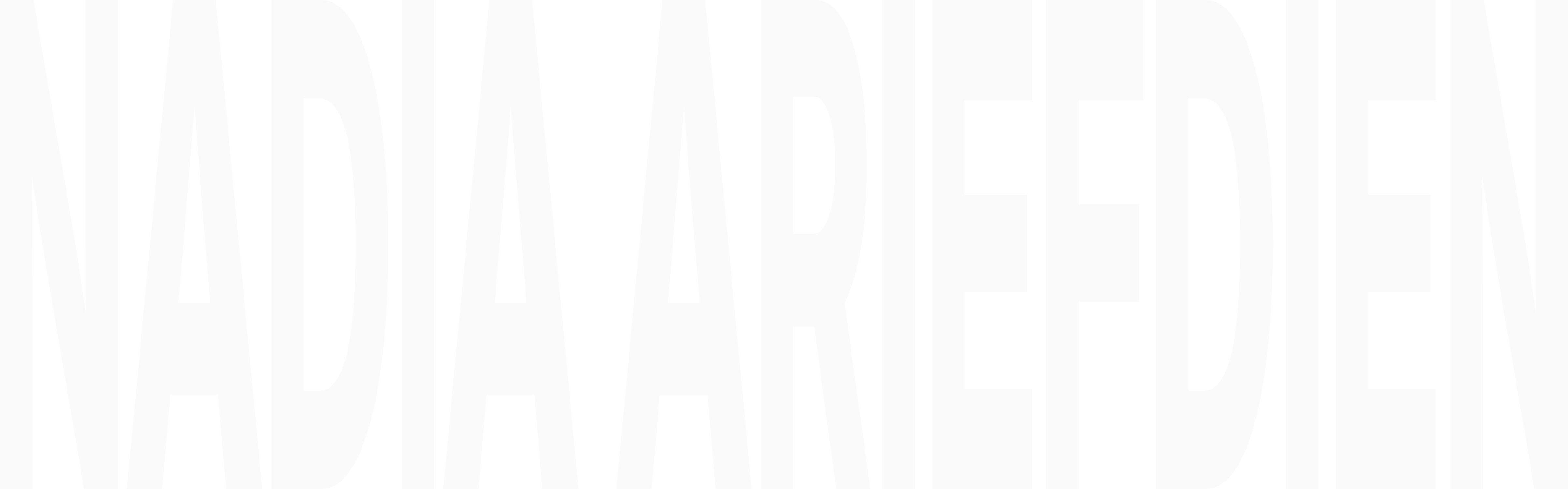 The Name "Nadia Ariefdien" in a stretched, condensed sans serif typeface.