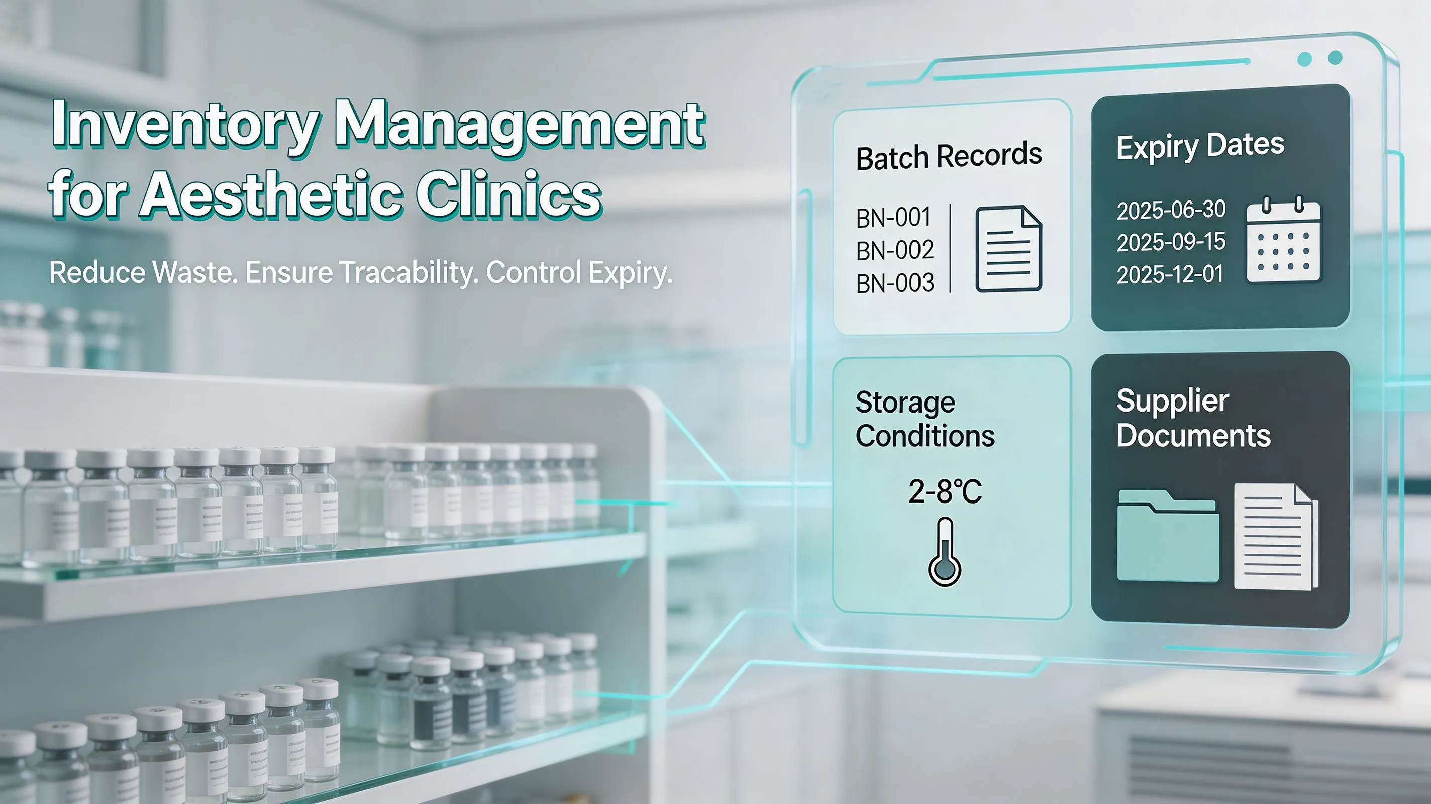 Injectable aesthetic product inventory management system for clinics