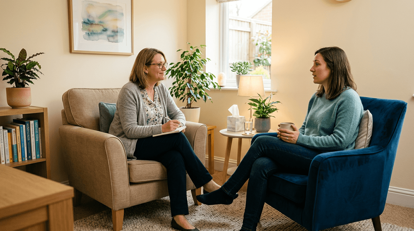 friendly female pediatrician touches shoulder teenage