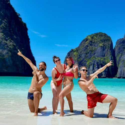 Maya Bay, made famous by the movie "The Beach" with Leonardo DiCaprio