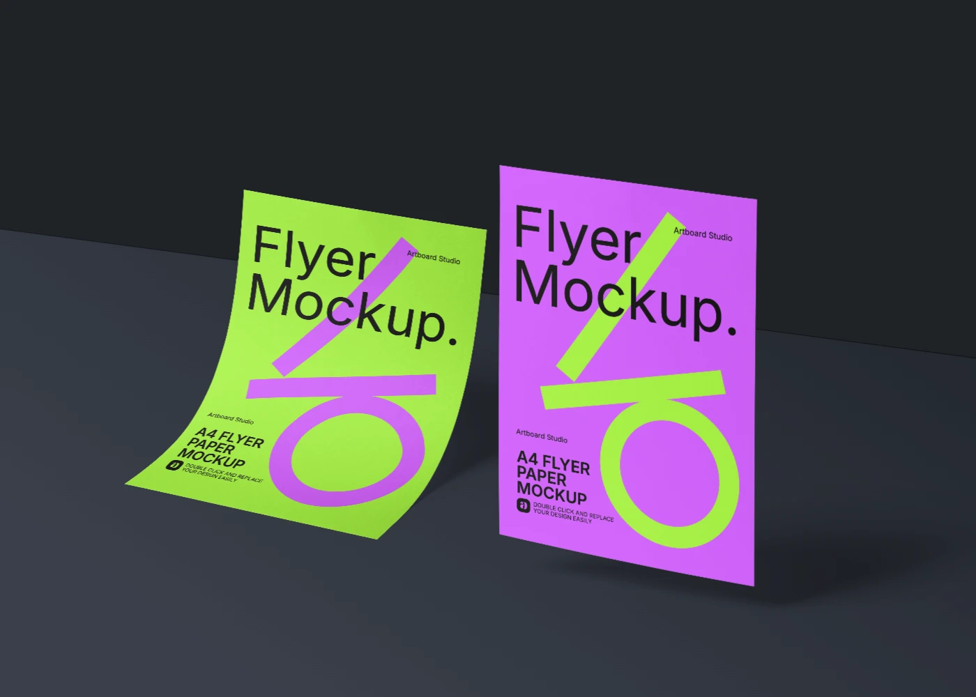 Two flyer mockups next to each other