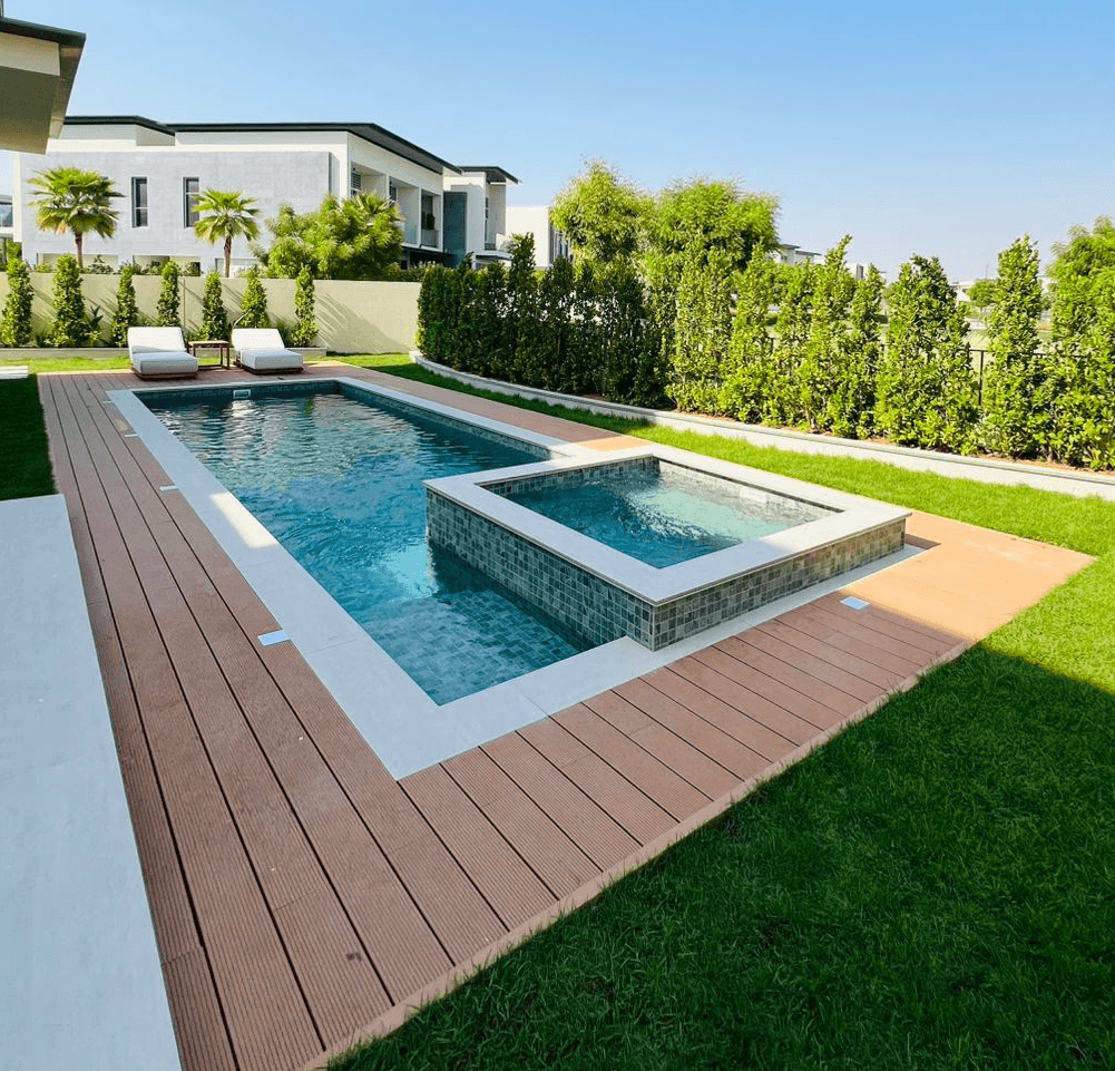 GRP pool installation in Dubai by Pools & Co. precision built, leak free, and ready in 8 weeks.