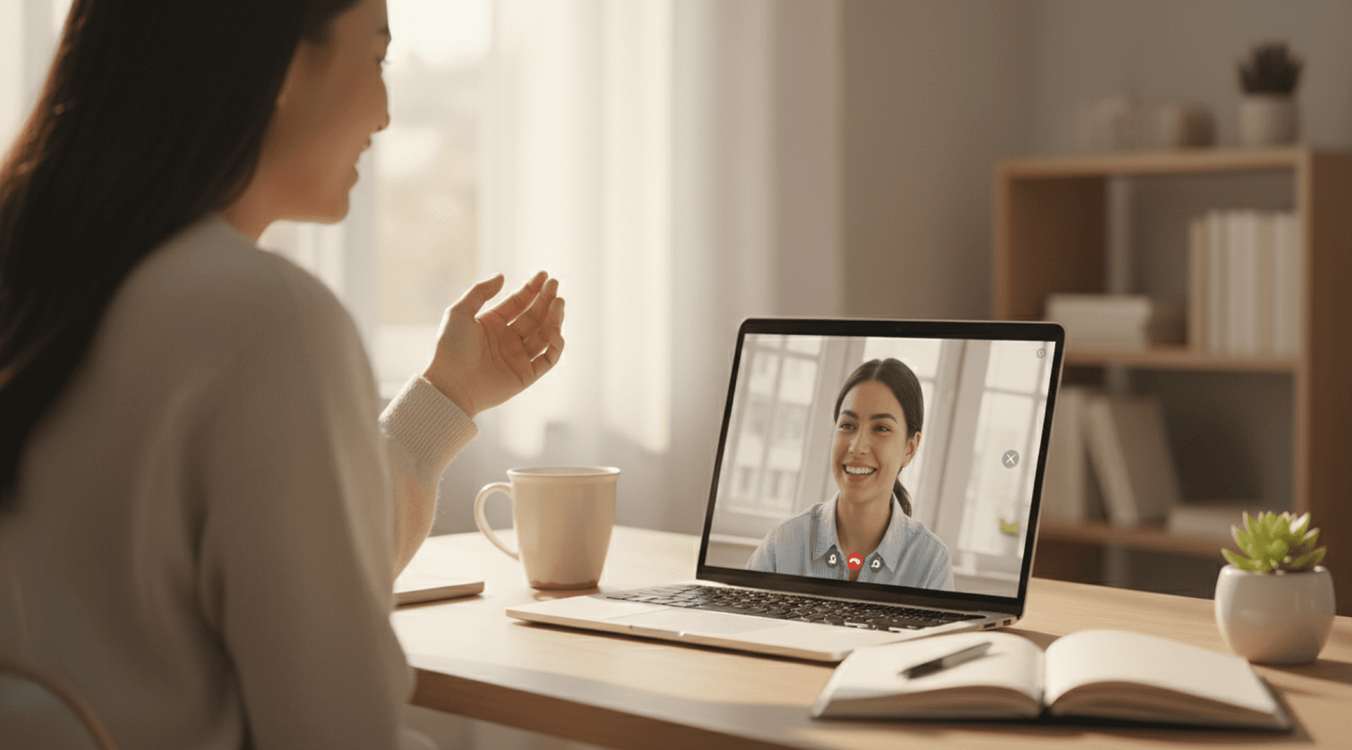 Mulher fazendo uma consulta online