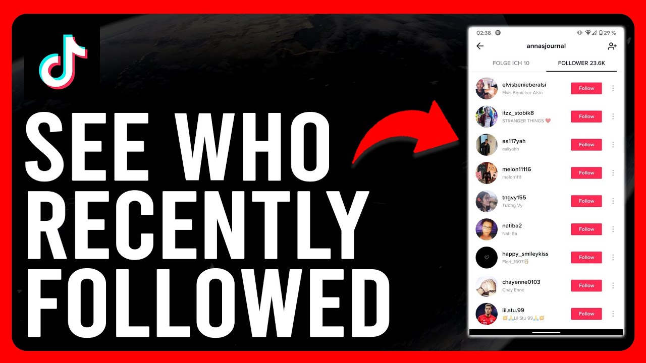 see who recently followed you on tiktok