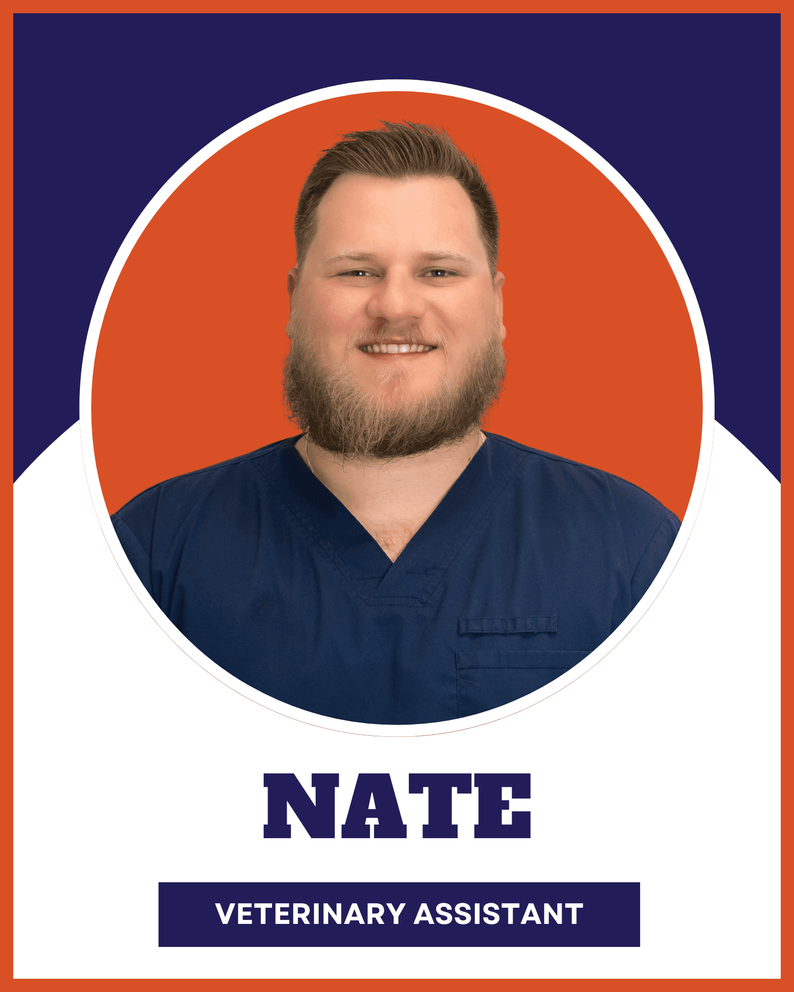 Nate, Veterinary Assistant, providing expert hands-on care for our furry patients.