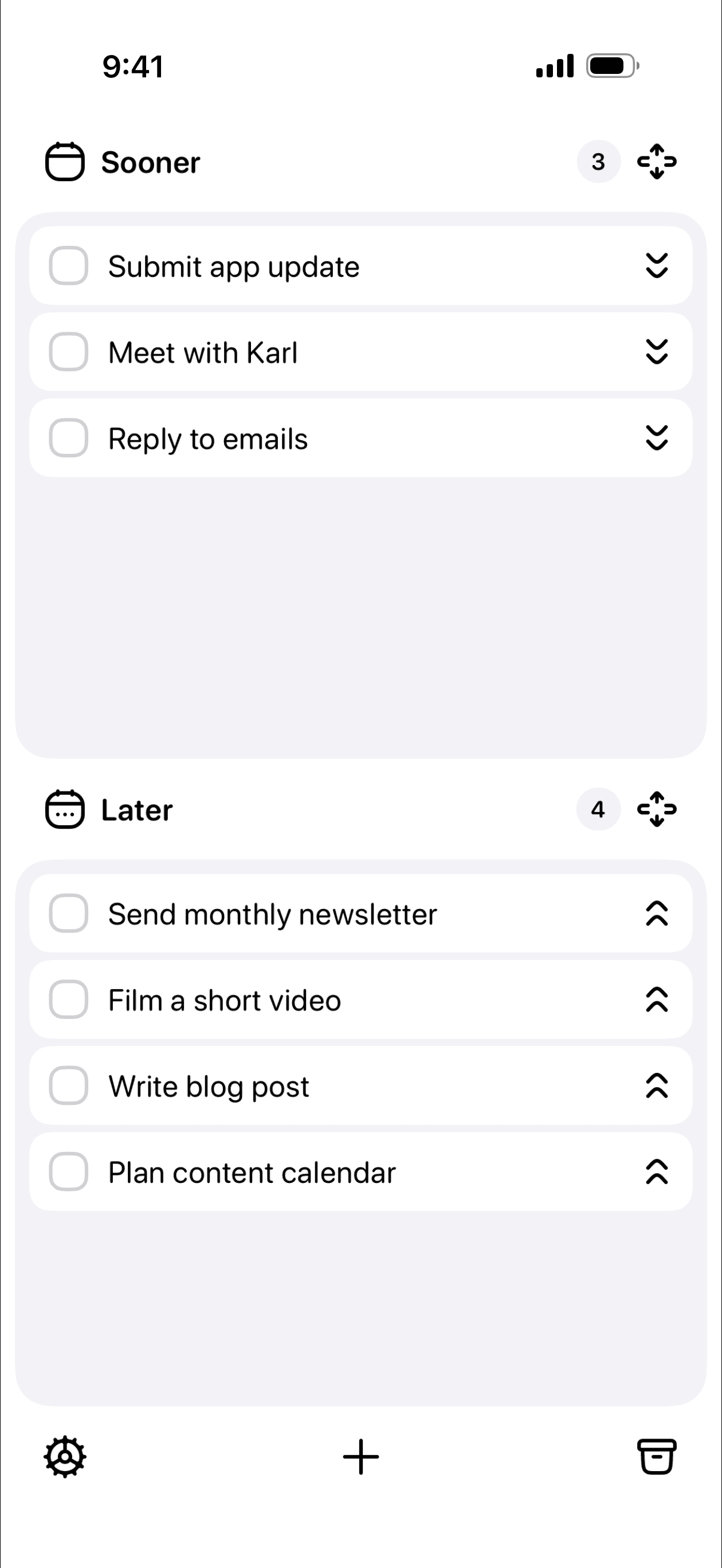 Twodos app home view