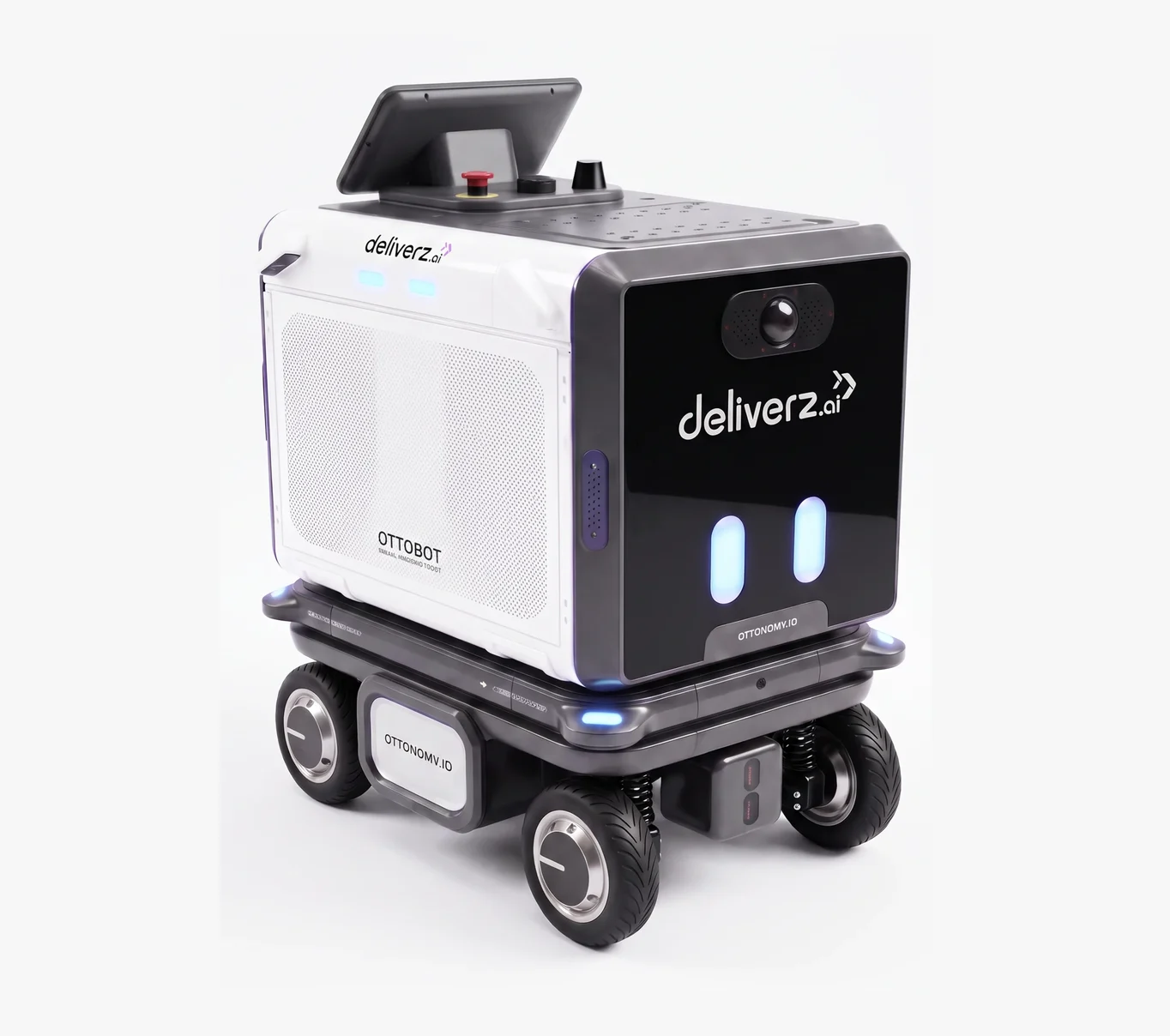 RZ-200 autonomous robot, three-quarter front view