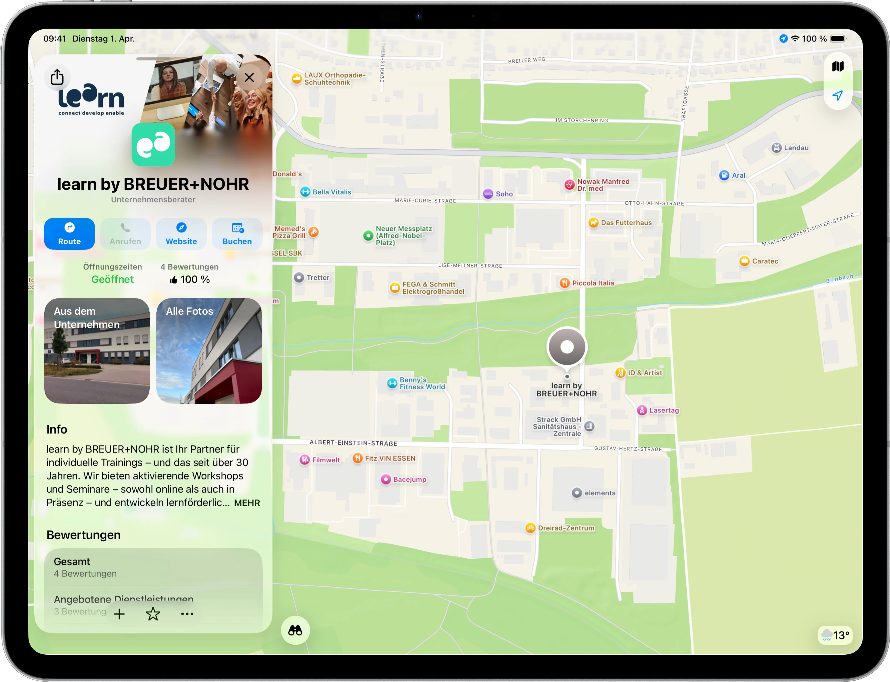 iPad-Mockup mit Apple Maps