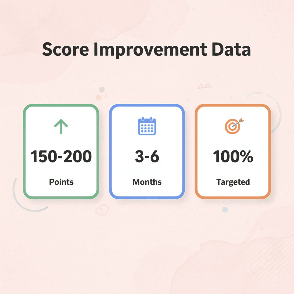 Statistics showing SAT score improvement metrics