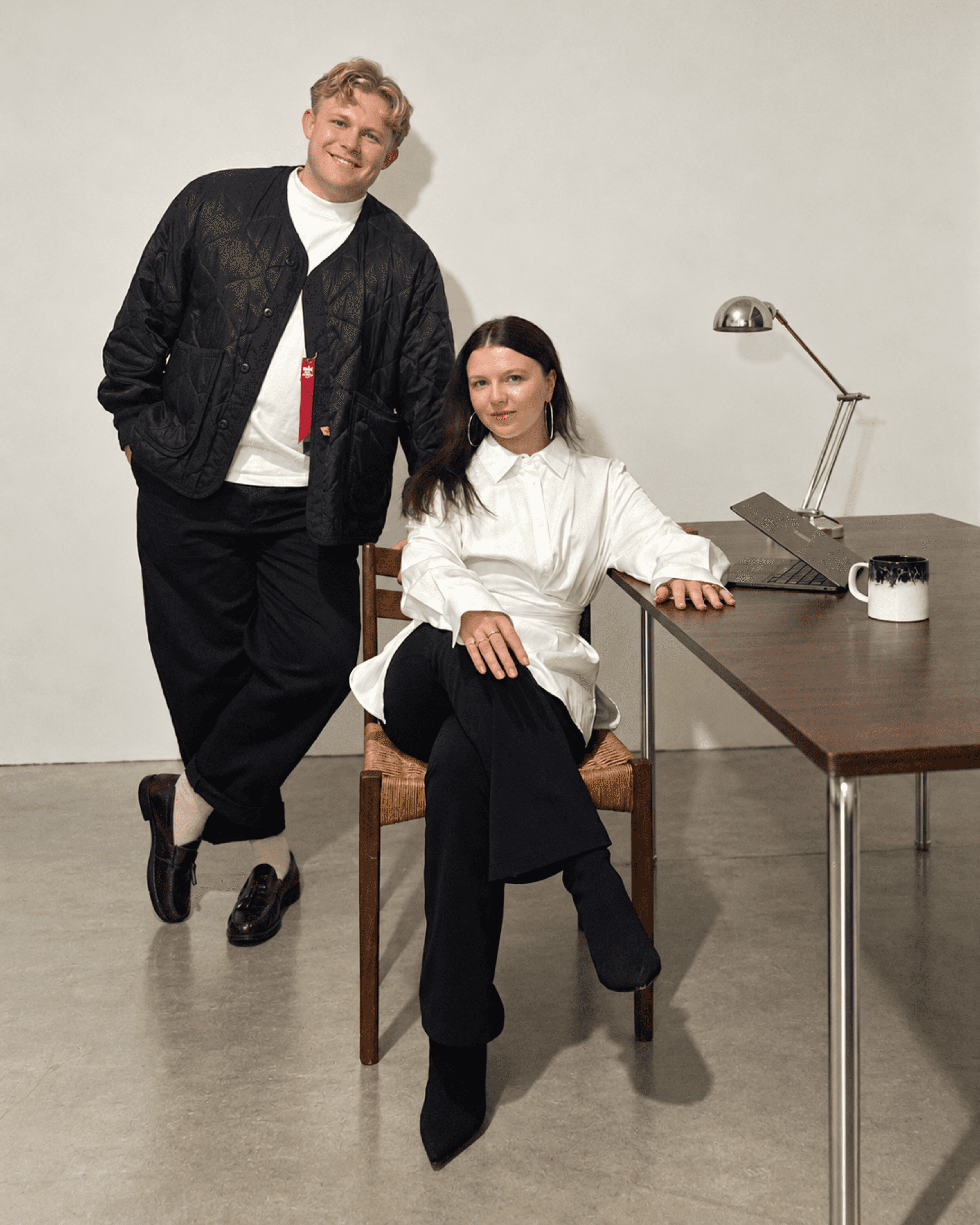 Two founders working together at a desk