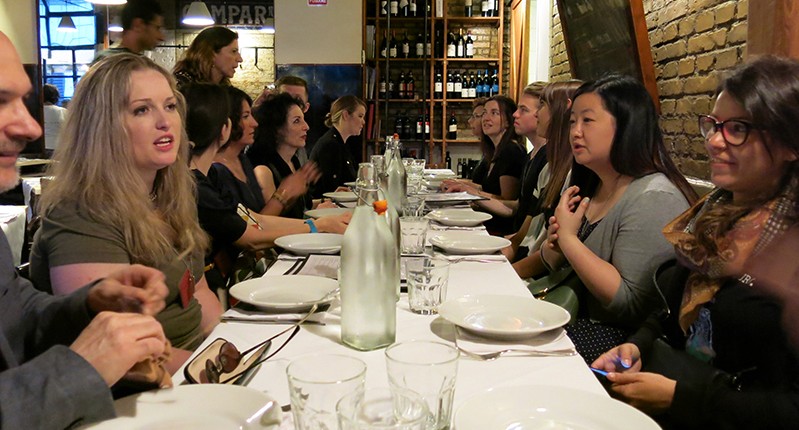 group of people having dinner