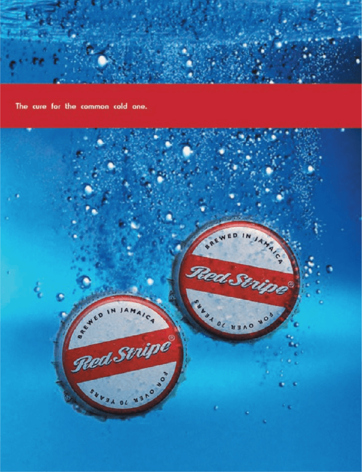 red stripe magazine ad