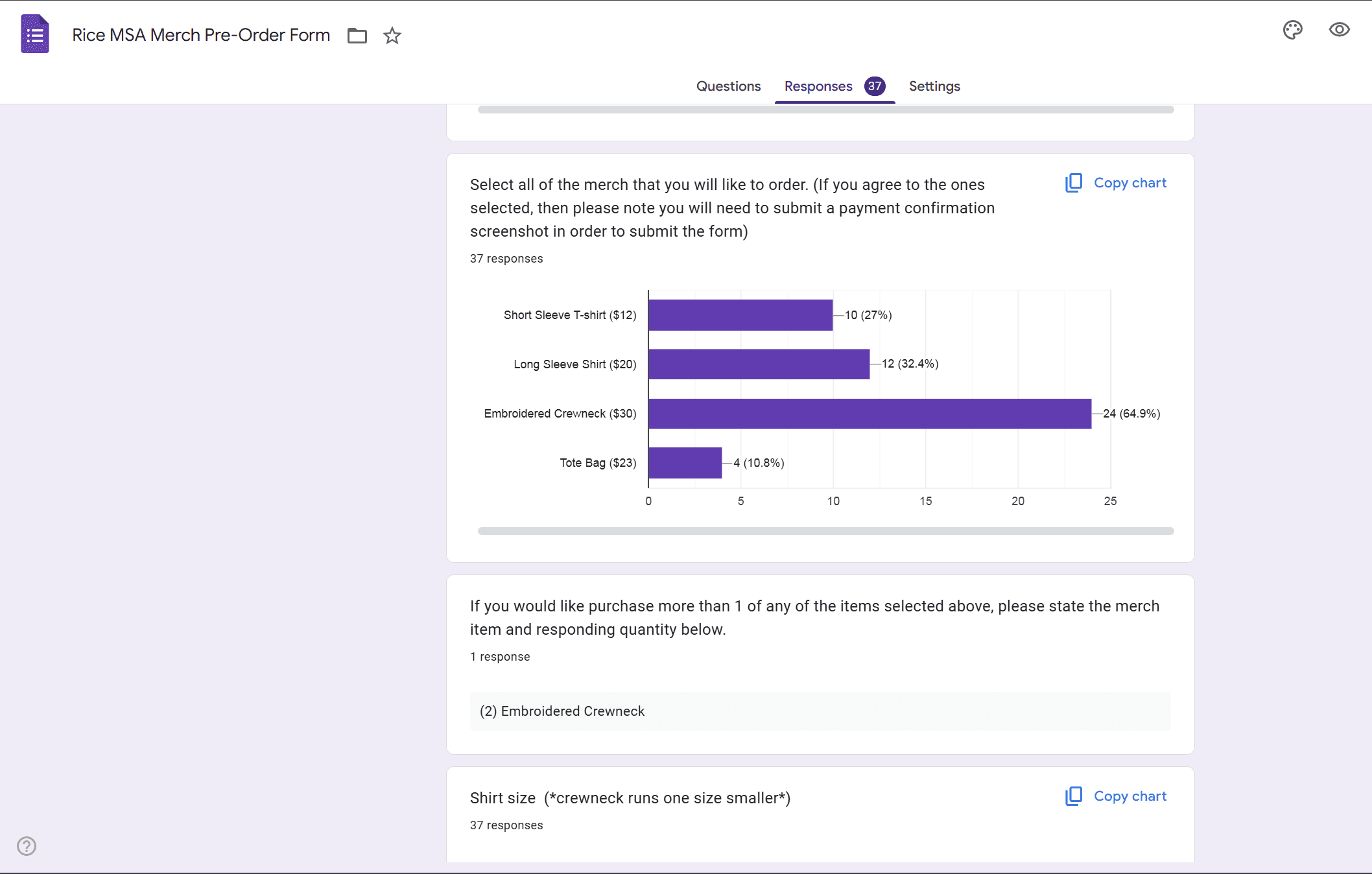 Merch Pre-Sale Survey