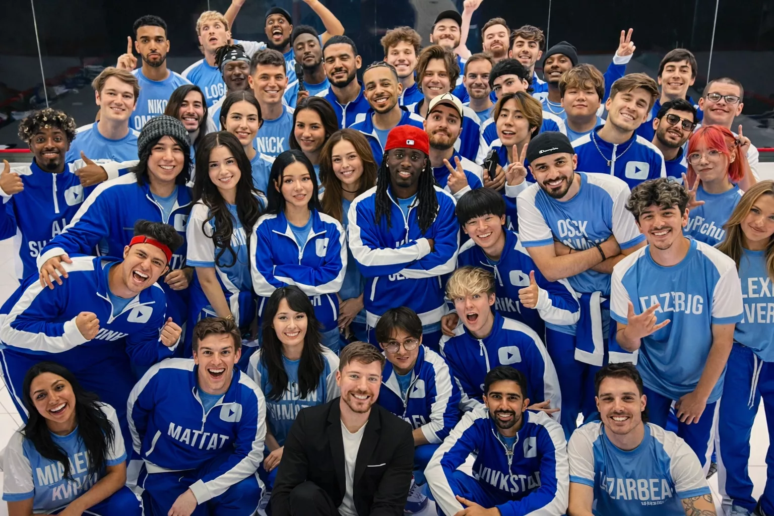 YouTube creators filming videos with cameras and studio lights