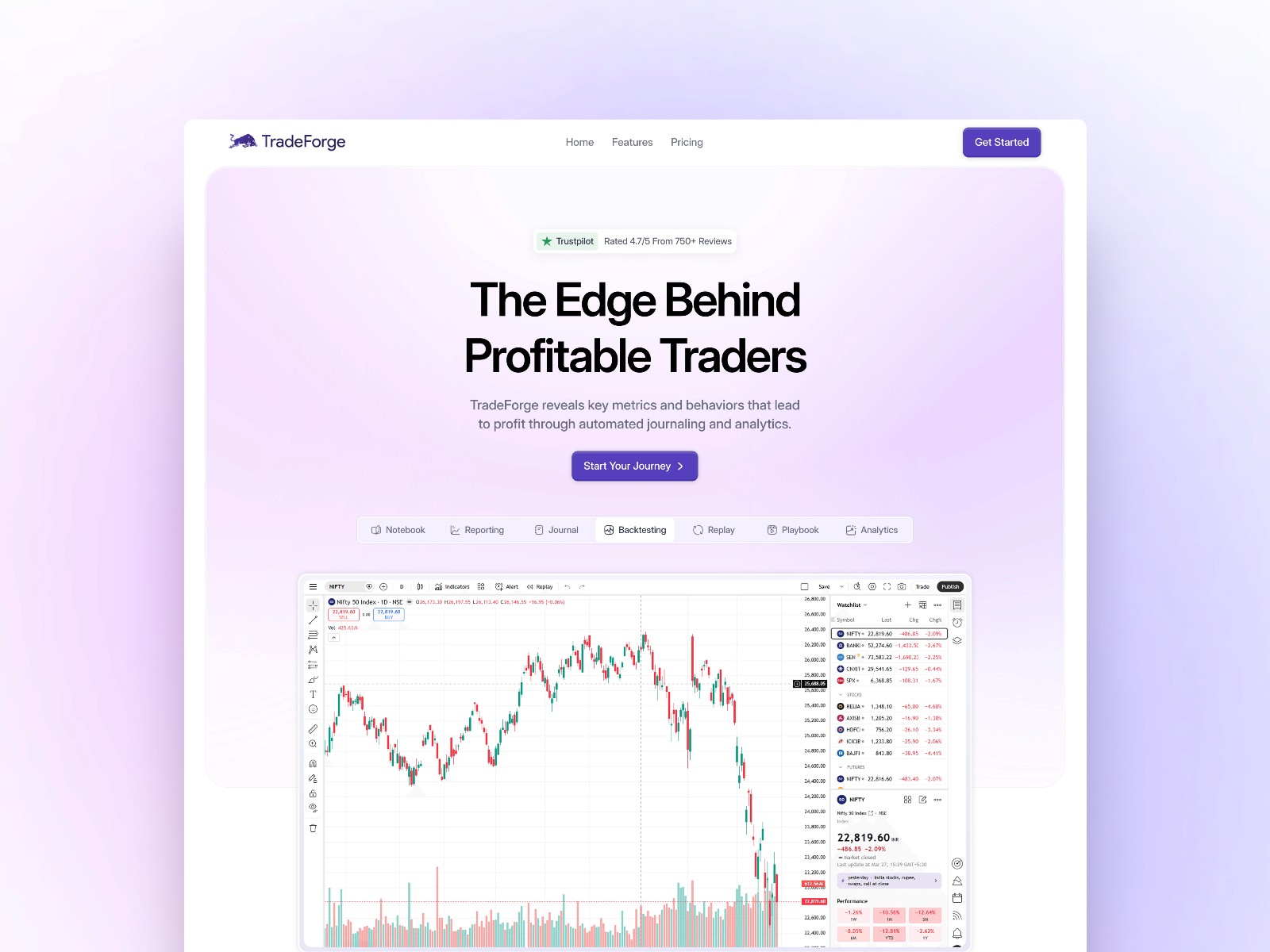 TradeForge — 极简现代 SaaS 产品官网设计灵感
