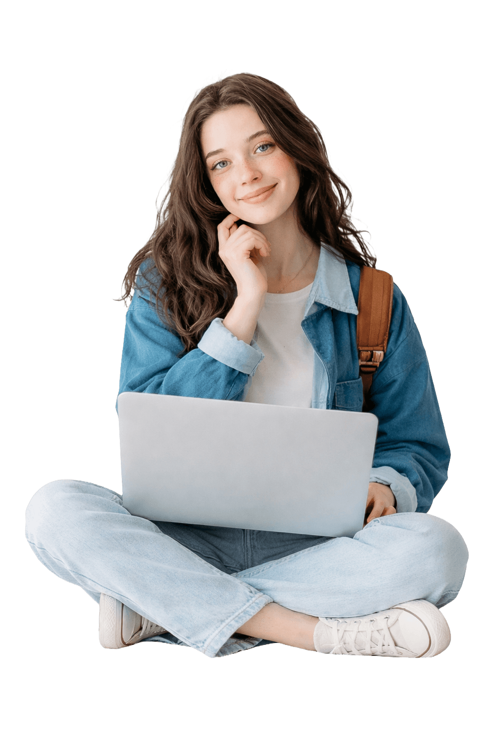 A smilintg girl holding books