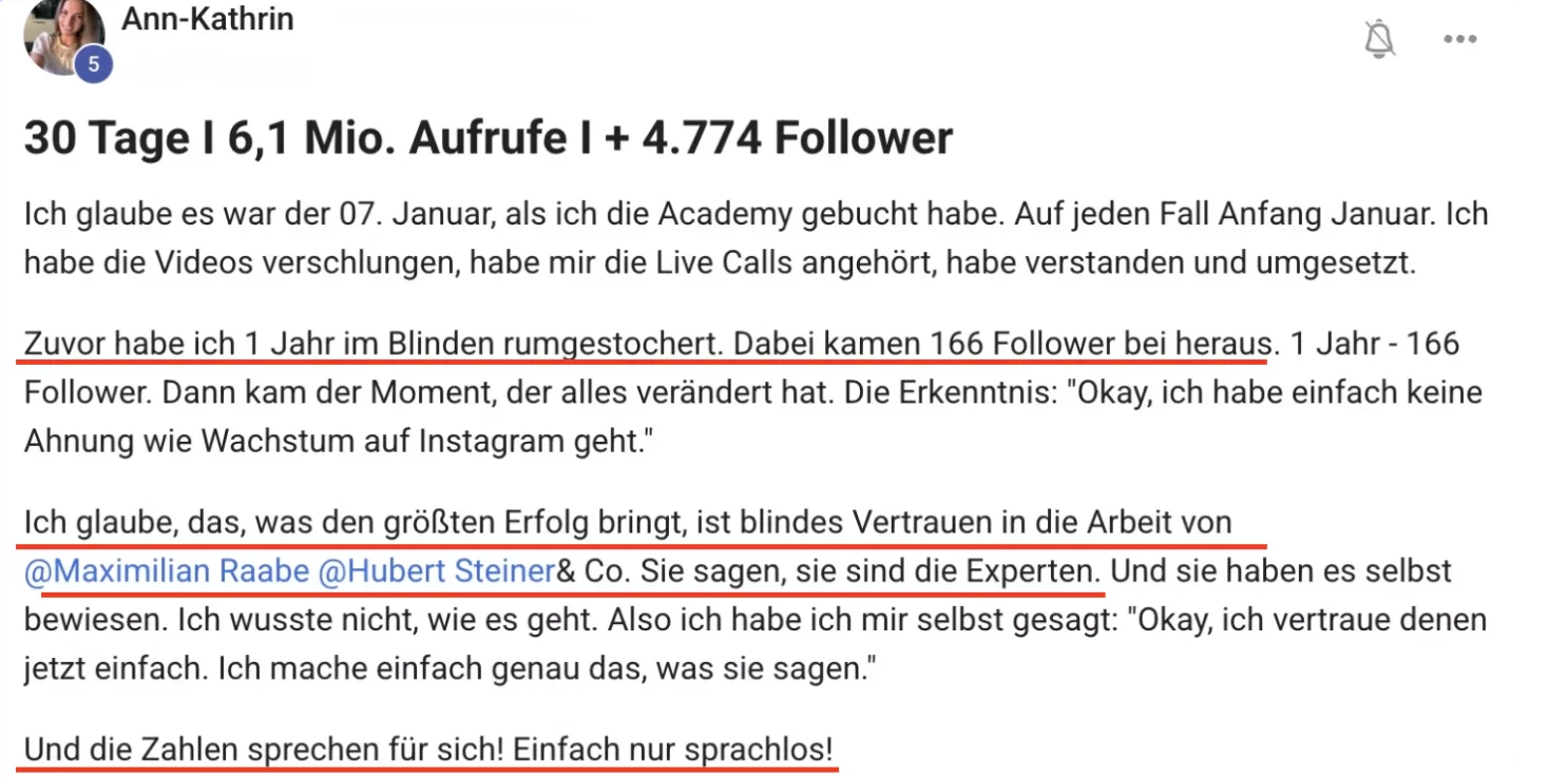 Erfahrungsbericht KI Creator Akademie: Ann-Kathrin erzielt 6,1 Mio. Aufrufe und 4.774 Follower in 30 Tagen
