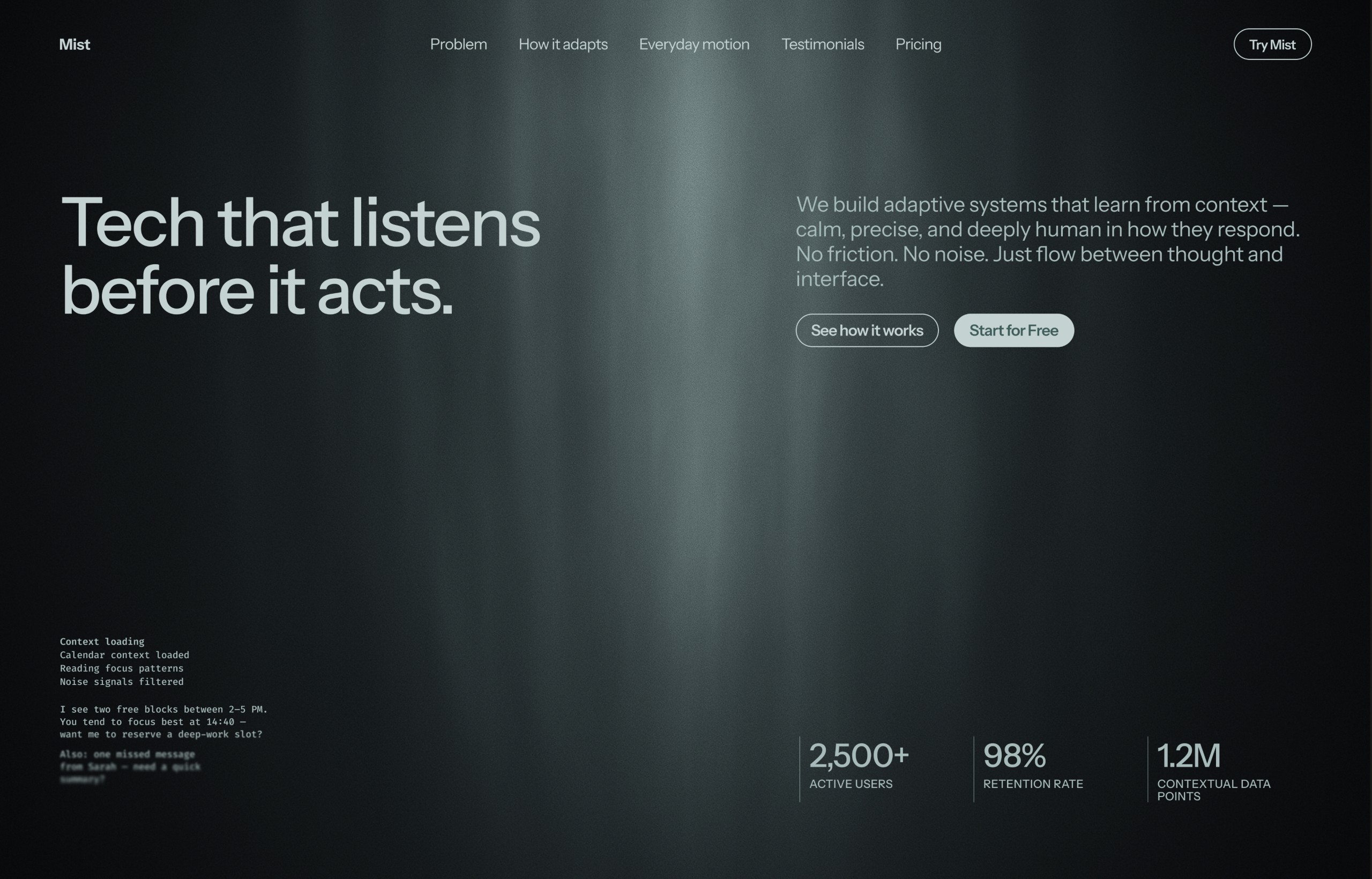 Website design screenshot