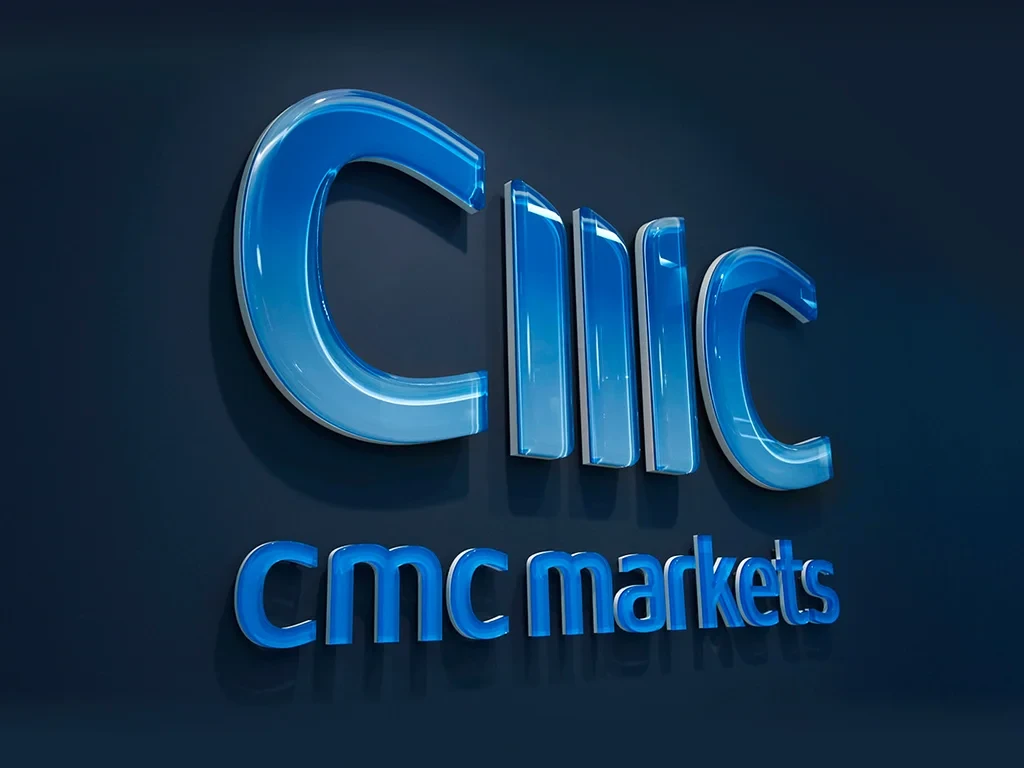 CMC Markets logo at an angle