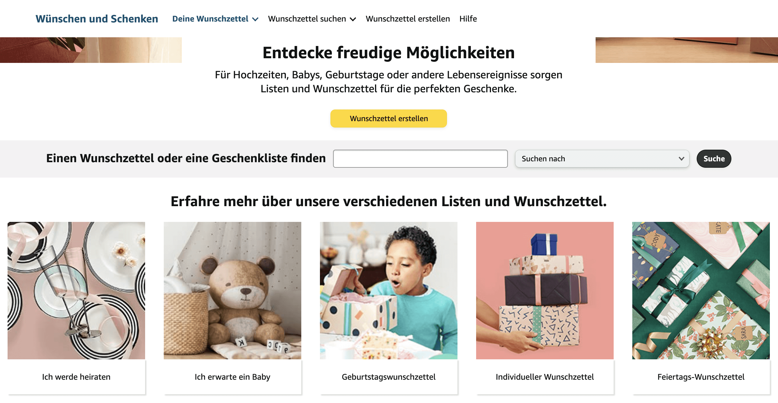 Online Wunschliste von Amazon