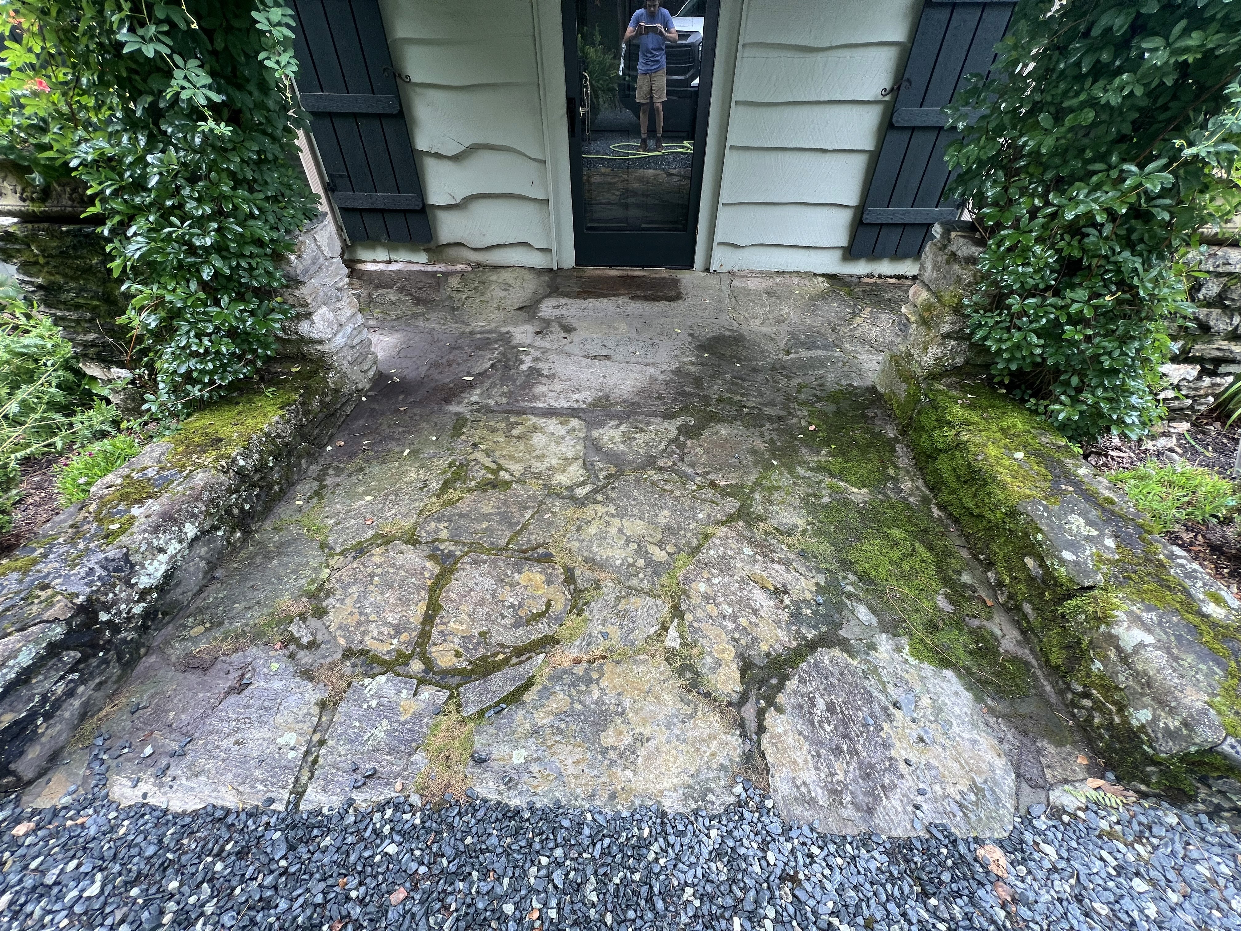 Before brick and stone cleaning