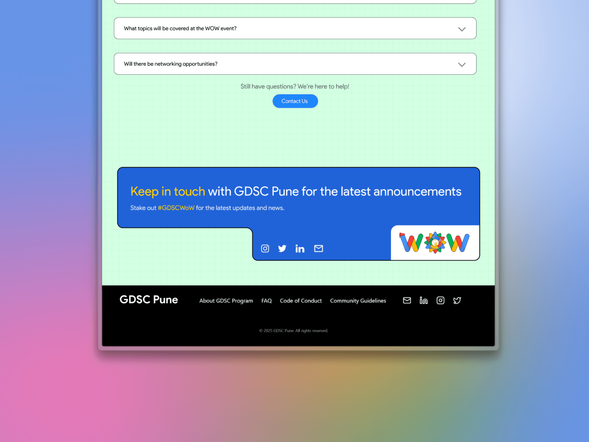 FAQ Section Footer