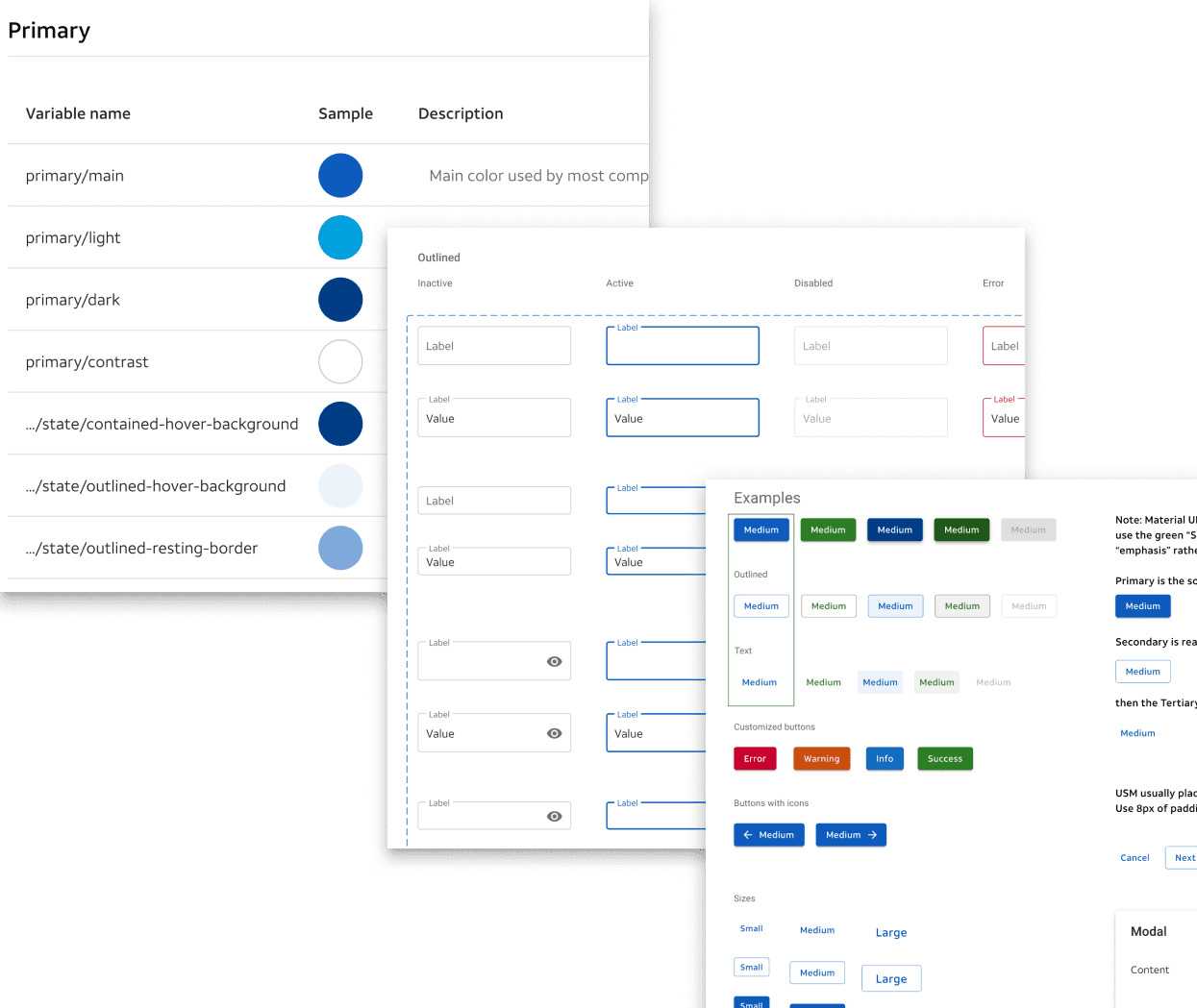 section of mui component library