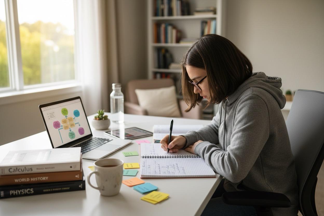 girl using laptop and drinking coffee
