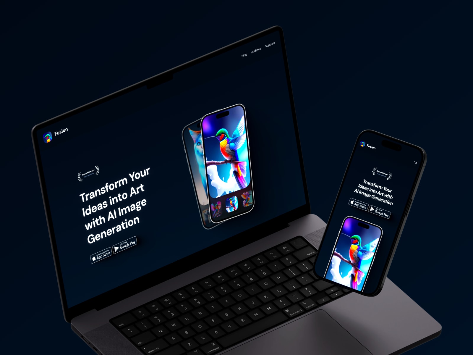 Fusion Framer landing page template screenshot